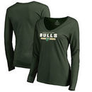 South Florida Bulls Fanatics Branded Women's Team Strong Long Sleeve V-Neck T-Shirt - Green