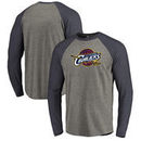 Cleveland Cavaliers Fanatics Branded Primary Logo Raglan Long Sleeve T-Shirt - Heathered Gray