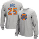 Derrick Rose New York Knicks adidas Name and Number Long Sleeve T-Shirt - Gray