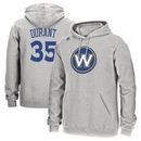 Kevin Durant Golden State Warriors adidas Name and Number Pullover Hoodie - Heathered Gray