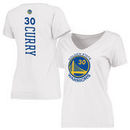 Stephen Curry Golden State Warriors Women's Backer Classic Fit Name & Number T-Shirt - White