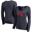 Boston Red Sox Women's Front Sweep Long Sleeve T-Shirt - Navy