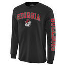 Georgia Bulldogs Distressed Arch Over Logo Long Sleeve Hit T-Shirt - Black