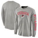 Georgia Bulldogs Distressed Arch Over Logo Long Sleeve Hit T-Shirt - Heathered Gray