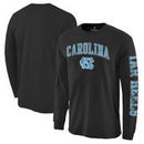 North Carolina Tar Heels Distressed Arch Over Logo Long Sleeve Hit T-Shirt - Black
