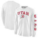 Utah Utes Distressed Arch Over Logo Long Sleeve Hit T-Shirt - White