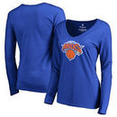 New York Knicks Fanatics Branded Women's Primary Logo V-Neck Long Sleeve T-Shirt - Royal