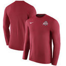 Ohio State Buckeyes Nike 2017 Coaches Touch Long Sleeve Performance T-Shirt - Scarlet