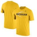 Michigan Wolverines Jordan Brand Football Icon Legend Dri-FIT Performance T-Shirt - Yellow