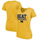 Michigan Wolverines Women's Beat Ohio State Hometown Collection Tri-Blend T-Shirt - Yellow