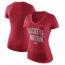 Ohio State Buckeyes Nike Women's Phrase Tri-Blend V-Neck T-Shirt - Red