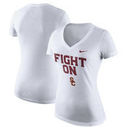 USC Trojans Nike Women's Phrase Tri-Blend V-Neck T-Shirt - White