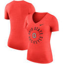 Ohio State Buckeyes Nike Women's Dri-FIT Touch V-Neck T-Shirt - Heathered Scarlet