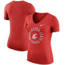 Washington State Cougars Nike Women's Dri-FIT Touch V-Neck T-Shirt - Heathered Crimson