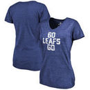 Toronto Maple Leafs Women's Hometown Collection Go Leafs Go Tri-Blend V-Neck T-Shirt - Blue