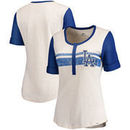 Los Angeles Dodgers Fanatics Branded Women's True Classics Henley T-Shirt - Cream/Royal