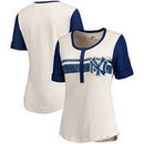 New York Yankees Fanatics Branded Women's True Classics Henley T-Shirt - Cream/Navy