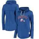 Quebec Nordiques Original Retro Brand Women's Funnel Neck Fleece Pullover Sweatshirt - Royal