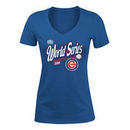 Chicago Cubs 5th & Ocean by New Era Women's 2016 World Series Bound Baby Jersey V-Neck T-Shirt - Royal