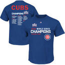 Chicago Cubs Majestic 2016 World Series Champions Sweet Lineup Roster T-Shirt - Royal