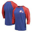 Quebec Nordiques Fanatics Branded Refresh Shift 3/4-Sleeve Raglan T-Shirt - Royal/Red
