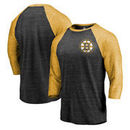 Boston Bruins Fanatics Branded Refresh Shift 3/4-Sleeve Raglan T-Shirt - Black/Gold
