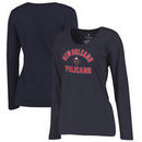 New Orleans Pelicans Fanatics Branded Women's Overtime Plus Size Long Sleeve T-Shirt - Navy