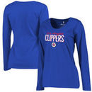 LA Clippers Fanatics Branded Women's Nostalgia Plus Size Long Sleeve T-Shirt - Royal