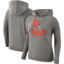 Cleveland Browns Nike Women's Club Tri-Blend Pullover Hoodie - Heathered Gray