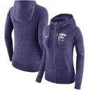 Kansas State Wildcats Nike Women's Gym Vintage Full-Zip Hoodie - Heathered Purple