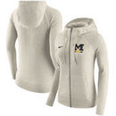 Michigan Wolverines Nike Women's Gym Vintage Full-Zip Hoodie - Cream