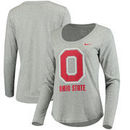 Ohio State Buckeyes Nike Women's Logo Long Sleeve Tri-Blend T-Shirt - Heathered Gray