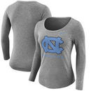 North Carolina Tar Heels Nike Women's Logo Long Sleeve Tri-Blend T-Shirt - Heathered Gray