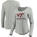 Virginia Tech Hokies Nike Women's Logo Long Sleeve Tri-Blend T-Shirt - Heathered Gray