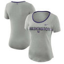 Washington Huskies Nike Women's Strike Slub Ringer Performance T-Shirt - Heathered Gray
