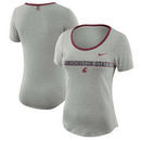 Washington State Cougars Nike Women's Strike Slub Ringer Performance T-Shirt - Heathered Gray