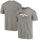 Denver Broncos NFL Pro Line by Fanatics Branded Primary Logo Tri-Blend T-Shirt - Gray