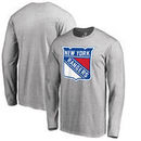 New York Rangers Fanatics Branded Primary Logo Long Sleeve T-Shirt - Heathered Gray