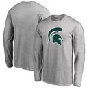 Michigan State Spartans Fanatics Branded Primary Logo Long Sleeve T-Shirt - Ash