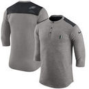 Philadelphia Eagles Nike Performance Henley 3/4-Sleeve T-Shirt - Heathered Gray/Black