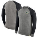 Green Bay Packers Nike AW77 French Terry Pullover Sweatshirt - Heathered Gray/Black