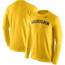 Michigan Wolverines Nike Wordmark Long Sleeve T-Shirt - Maize