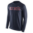 Ole Miss Rebels Nike Wordmark Long Sleeve T-Shirt - Navy