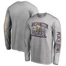 Washington Huskies Fanatics Branded College Football Playoff 2016 Peach Bowl Bound Playbook Long Sleeve T-Shirt - Heather Gray