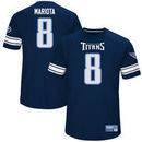 Marcus Mariota Tennessee Titans Majestic Hashmark Player Name & Number T-Shirt - Navy