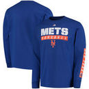 New York Mets Majestic Proven Pastime Long Sleeve T-Shirt - Royal