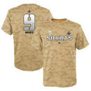Drew Brees New Orleans Saints Youth Vector Camo Dri-Tek Name & Number T-Shirt - Gold