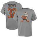 Jim Brown Cleveland Browns Youth Retired Player Vintage Name & Number T-Shirt – Heathered Gray