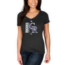 Colorado Rockies Majestic Women's Authentic Collection Team Icon V-Neck T-Shirt - Black