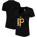 Pittsburgh Pirates Majestic Women's Authentic Collection Team Icon V-Neck T-Shirt - Black